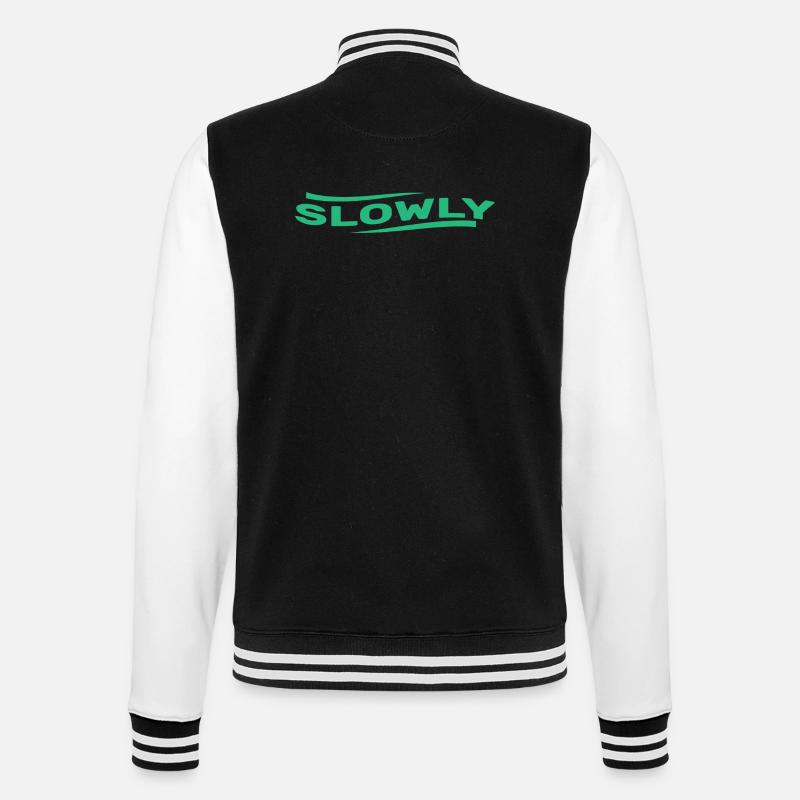 Slowly - College-Sweatjacke - Schwarz/Weiß