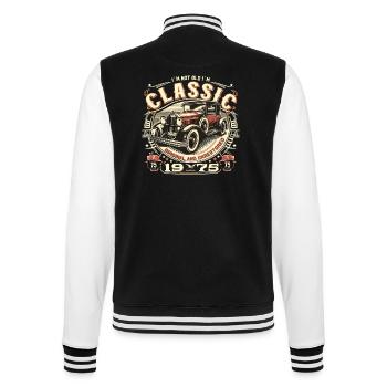 50e anniversaire Oldtimer 1975 PAS VIEUX CLASSIQUE - Veste Teddy - noir/blanc - Dos - Marisol (170cm)