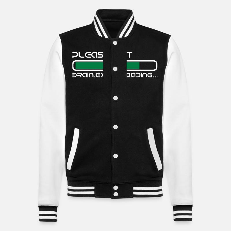 BRAIN IS LOADING - Veste Teddy - noir/blanc