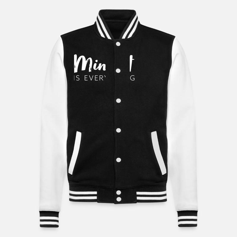Mindset is everything - College Sweat Jacket - black/white