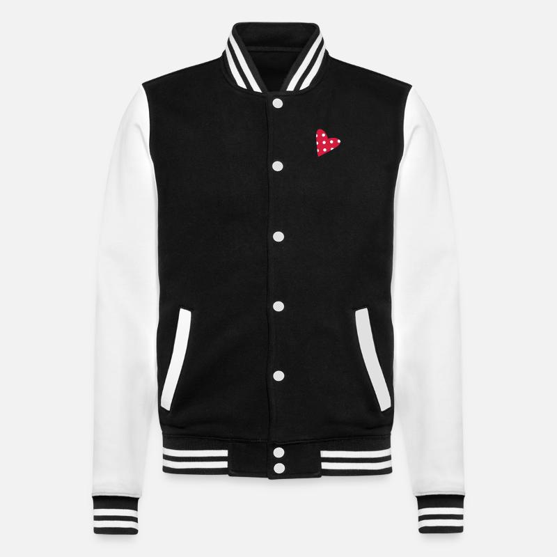 A small dotted heart - College Sweat Jacket - black/white
