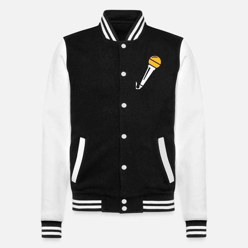 Microphone - Veste Teddy - noir/blanc