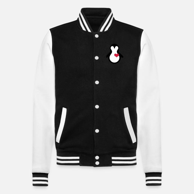 penguin with heart - Veste Teddy - noir/blanc