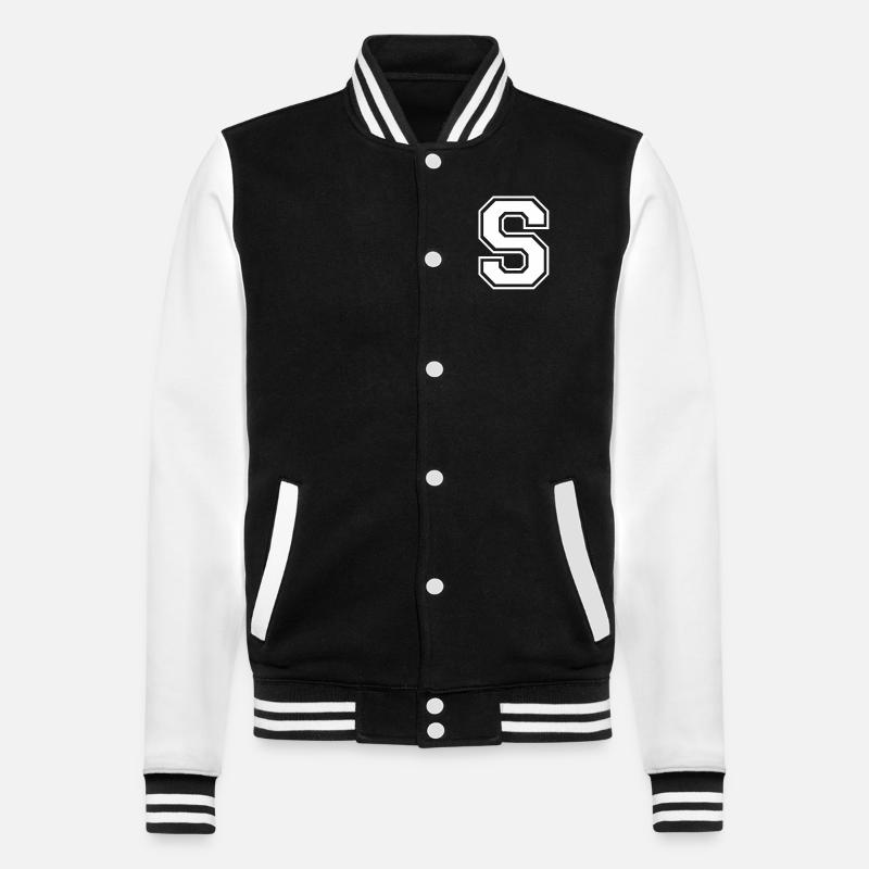 s - College-Sweatjacke - Schwarz/Weiß