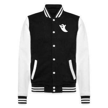 ghost happy I - College Sweat Jacket - black/white - Front - Nik (191cm) & Marisol (170cm)
