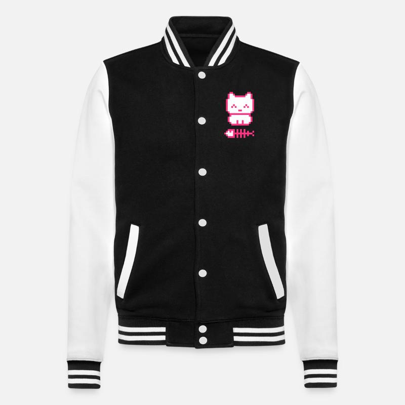 pixelkitten - College-Sweatjacke - Schwarz/Weiß
