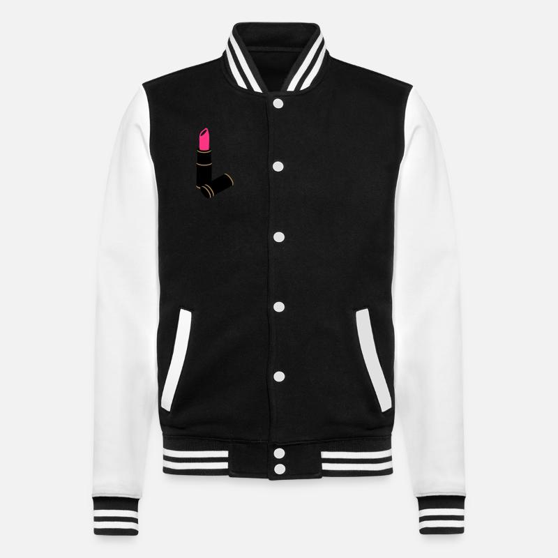 lip stick modern retro - College Sweat Jacket - black/white