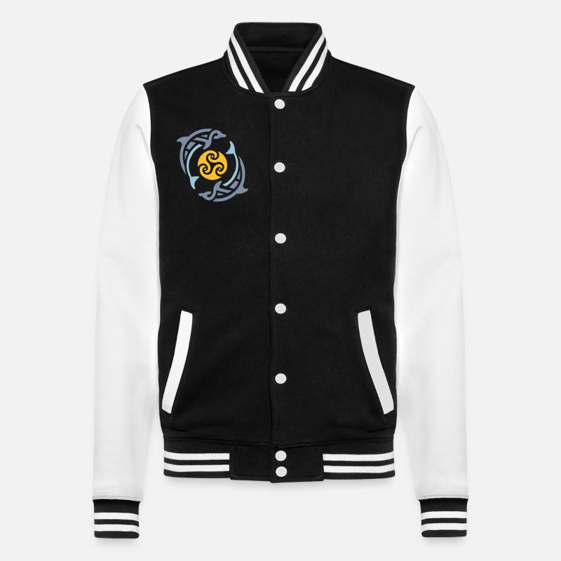 Dauphins tribaux - Veste Teddy - noir/blanc