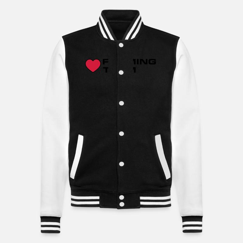 Farming Team Herz - College-Sweatjacke - Schwarz/Weiß