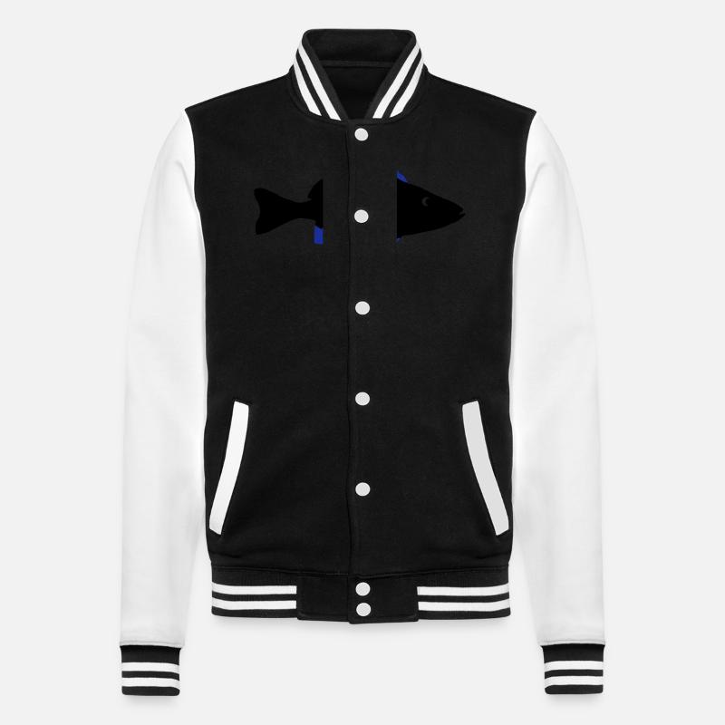 Poisson perche - Veste Teddy - noir/blanc