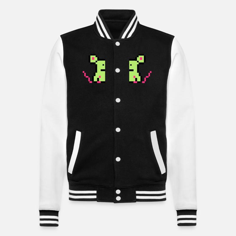 pixel mäuse - College-Sweatjacke - Schwarz/Weiß