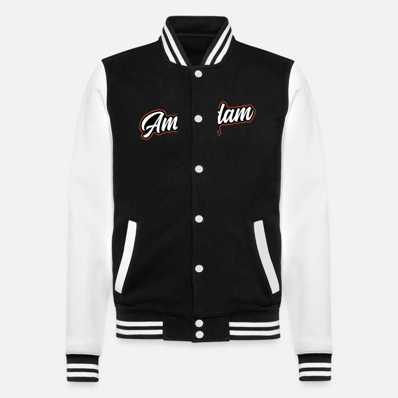 Amsterdam Team - College Sweat Jacket - black/white