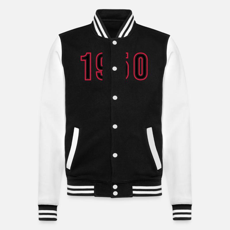 1950 Année Numéro - Veste Teddy - noir/blanc