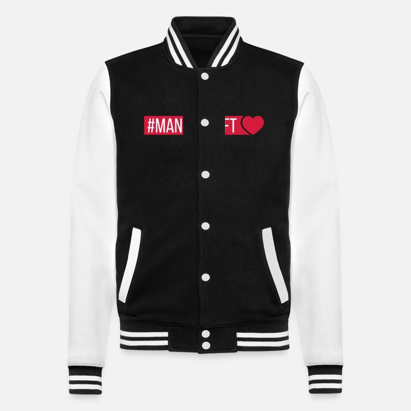 Team Heart - College Sweat Jacket - black/white