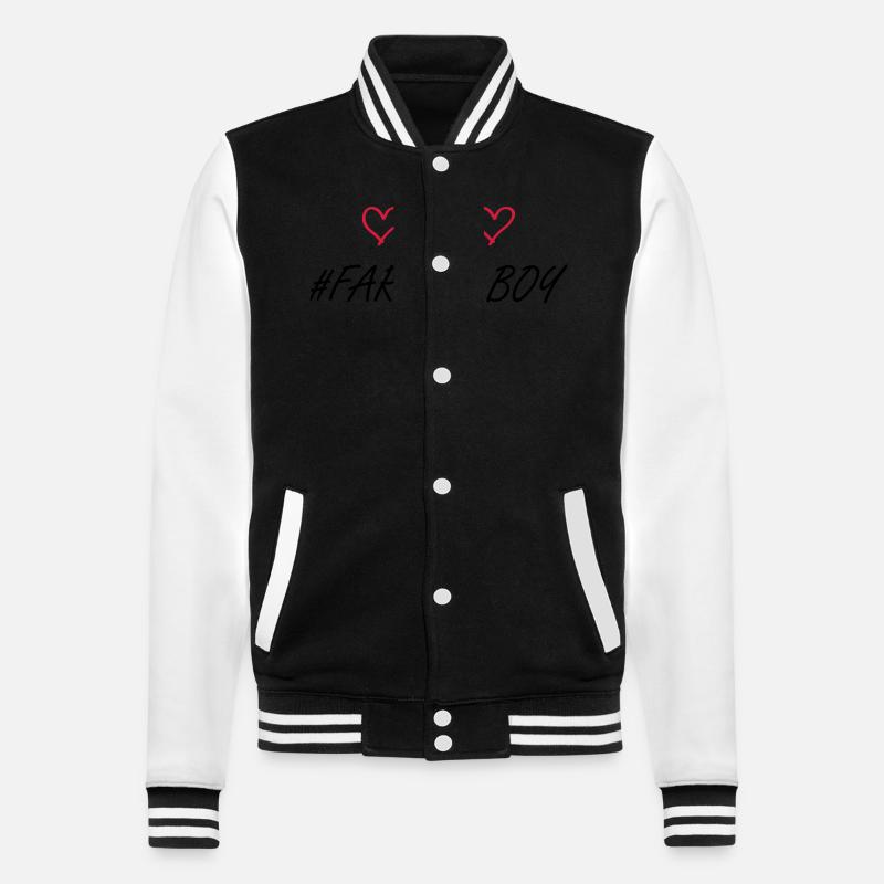 Fermier garçon coeur amour - Veste Teddy - noir/blanc