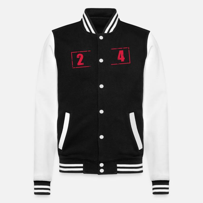 2024 Jahr - College-Sweatjacke - Schwarz/Weiß