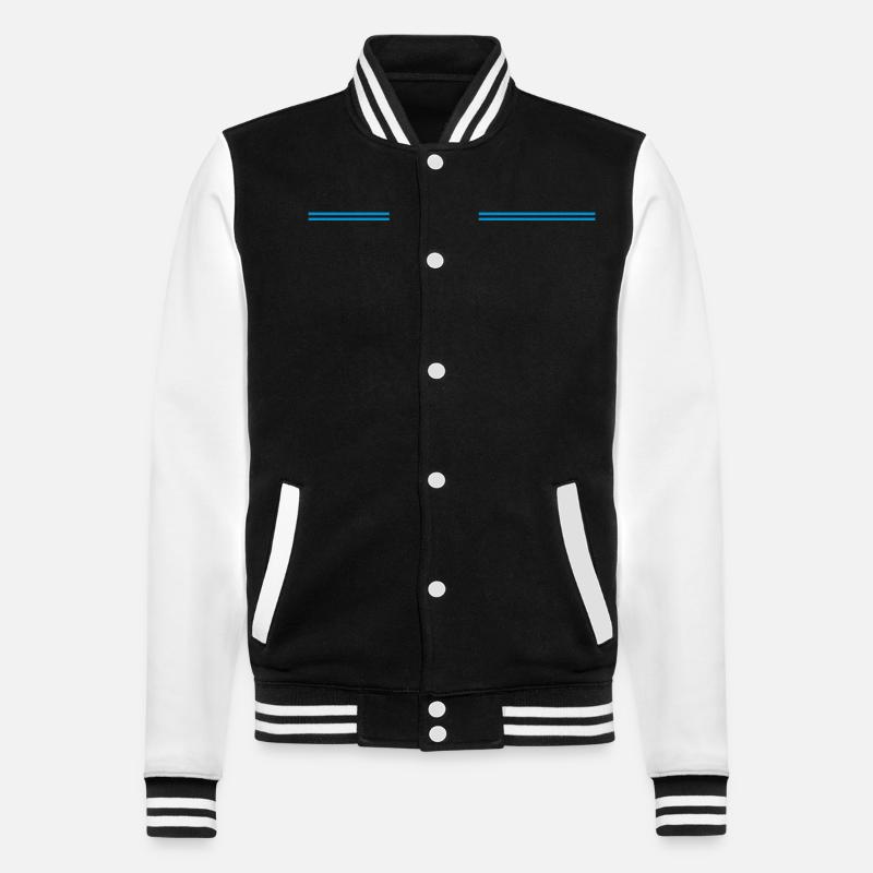 Double line - College Sweat Jacket - black/white