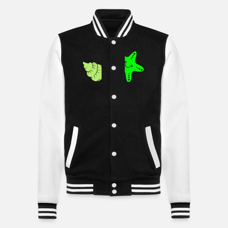 Starfish Shell - College Sweat Jacket - black/white