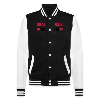 BIG SISTER Ti AMO - College Sweat Jacket - black/white - Front - Nik (191cm) & Marisol (170cm)