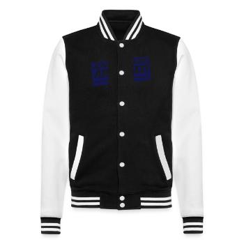 junggesellen abschied 2024 - College-Sweatjacke - Schwarz/Weiß - Vorne - Nik (191cm) & Marisol (170cm)
