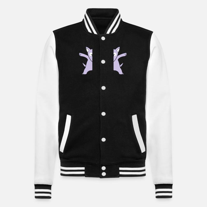dog dabbing - College-Sweatjacke - Schwarz/Weiß