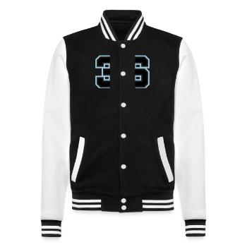 36 Number Symbol - College Sweat Jacket - black/white - Front - Nik (191cm) & Marisol (170cm)