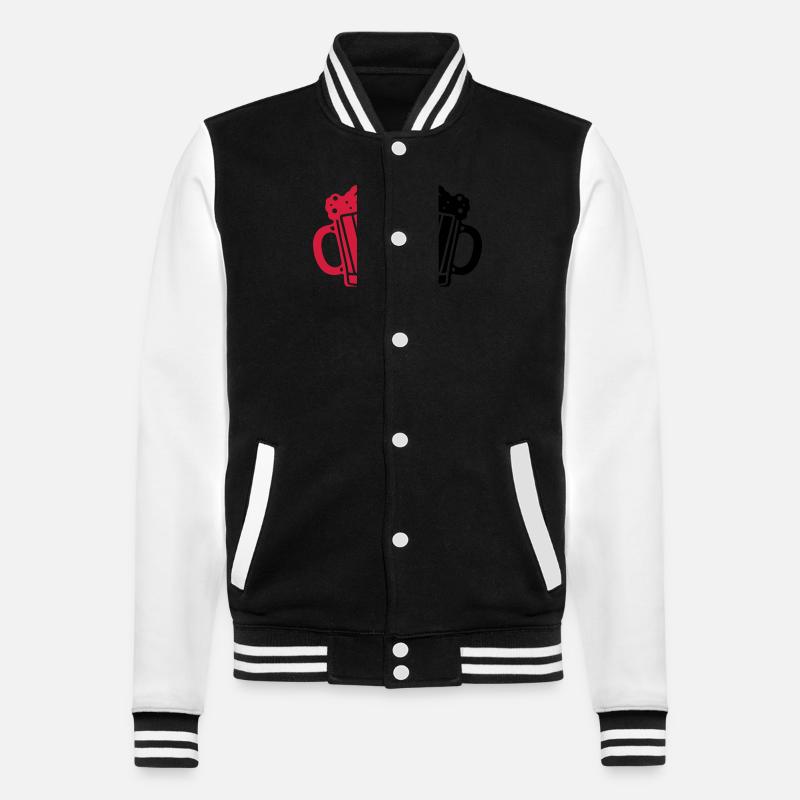 Bierkrug Bier Symbol Prost - College-Sweatjacke - Schwarz/Weiß