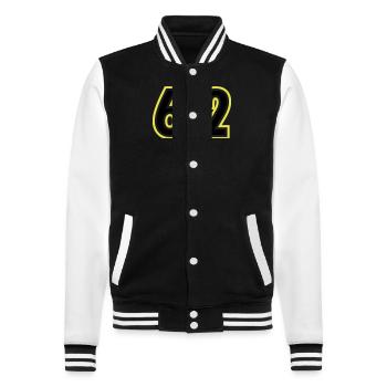 62 Number College - College Sweat Jacket - black/white - Front - Nik (191cm) & Marisol (170cm)