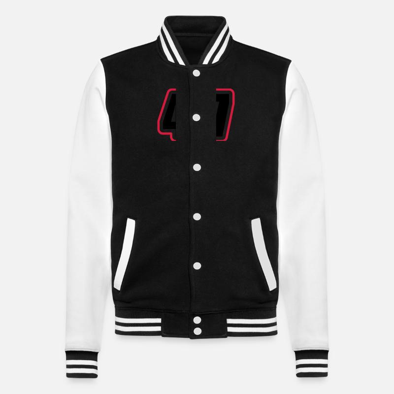 47 Nombre Collège - Veste Teddy - noir/blanc