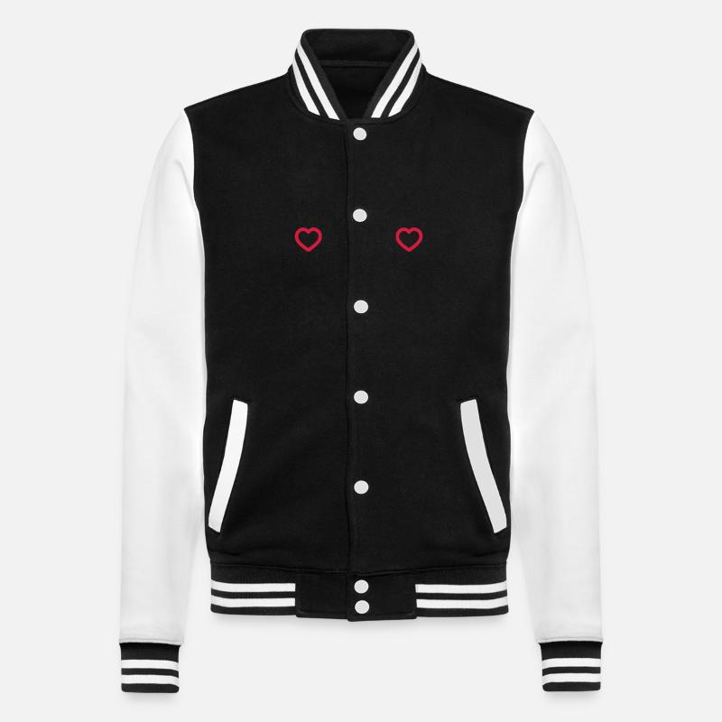 2026 Heart - College Sweat Jacket - black/white