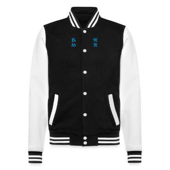 Baby für NOVEMBER - College-Sweatjacke - Schwarz/Weiß - Vorne - Nik (191cm) & Marisol (170cm)