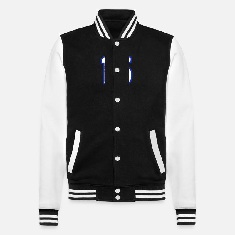 15 Symbole numérique - Veste Teddy - noir/blanc