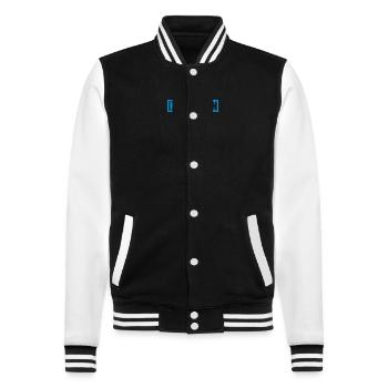 puck futin logo design - College Sweat Jacket - black/white - Front - Nik (191cm) & Marisol (170cm)