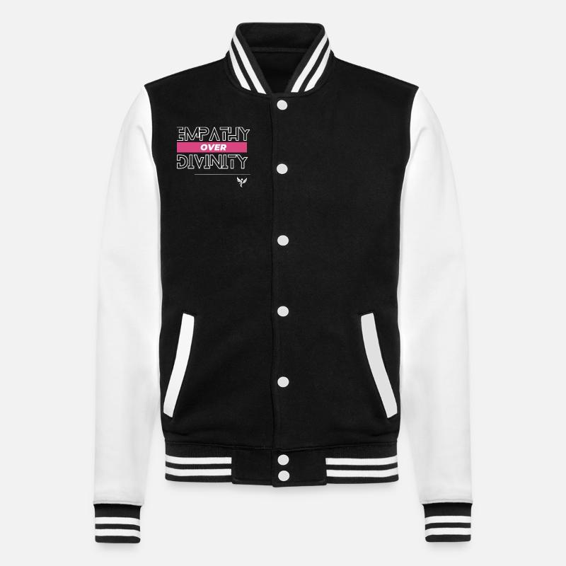 Empathy over divinity - College Sweat Jacket - black/white