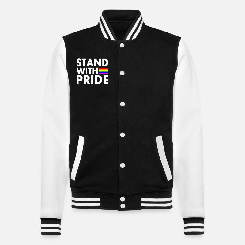 Stand with pride - College Sweat Jacket - black/white
