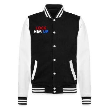 Lock him up - College-Sweatjacke - Schwarz/Weiß - Vorne - Nik (191cm) & Marisol (170cm)