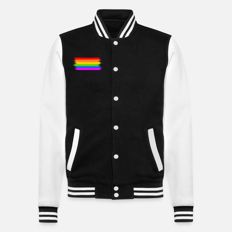 drapeau arc-en-ciel - Veste Teddy - noir/blanc