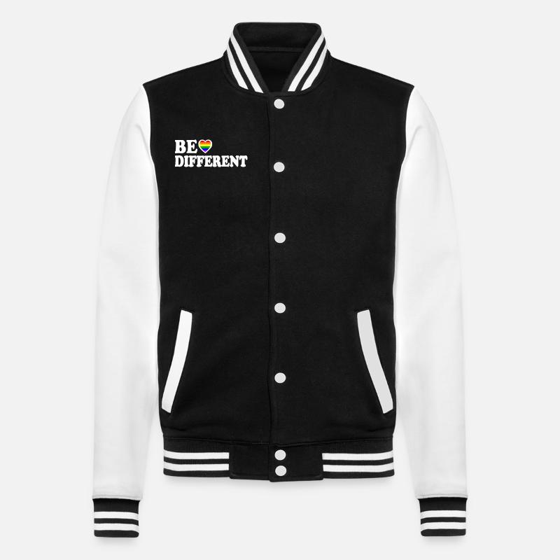 Be different - College-Sweatjacke - Schwarz/Weiß