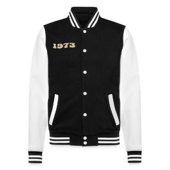 1973 Vintage Birthday Groovy Vintage Retro 1973 - College Sweat Jacket - black/white - Front - Nik (191cm) & Marisol (170cm)