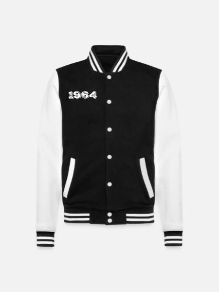 Geburtstagsgeschenk 1964 - 1964 - College-Sweatjacke - Schwarz/Weiß