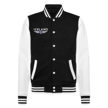 J’aime l’Islande Design T-Shirt Tenue - Veste Teddy - noir/blanc - Devant - Nik (191cm) & Marisol (170cm)
