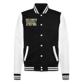 December 2016 Vintage Vintage Retro Birthday - College Sweat Jacket - black/white - Front - Nik (191cm) & Marisol (170cm)