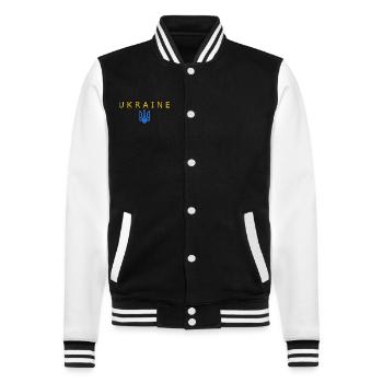 Ukraine - College Sweat Jacket - black/white - Front - Nik (191cm) & Marisol (170cm)