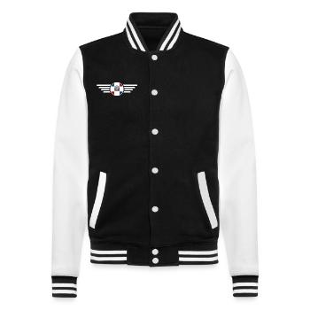 Ich liebe Dominikanische Republik Design T-Shirt - College-Sweatjacke - Schwarz/Weiß - Vorne - Nik (191cm) & Marisol (170cm)