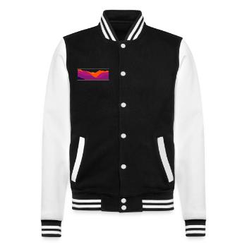 Bergsilouette Colorful - College-Sweatjacke - Schwarz/Weiß - Vorne - Nik (191cm) & Marisol (170cm)
