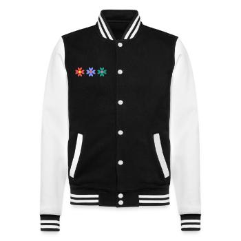 JOYEUX ANNIVERSAIRE. HAPPY BIRTHDAY. ANNIVERSAIRE. - Veste Teddy - noir/blanc - Devant - Nik (191cm) & Marisol (170cm)