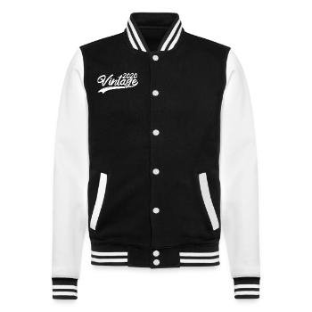 Vintage 2020 Geburtstagsgeschenk 2020 - College-Sweatjacke - Schwarz/Weiß - Vorne - Nik (191cm) & Marisol (170cm)