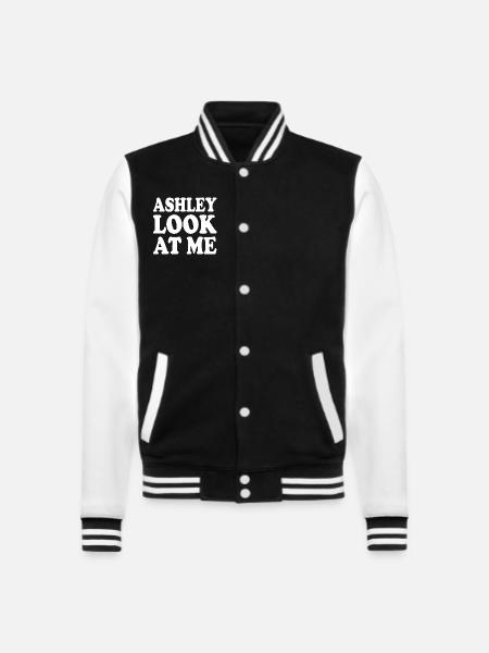 Ashley look at me - College Sweat Jacket - black/white