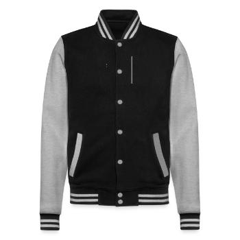Eat sleep gym repeat - College Sweat Jacket - black/heather grey - Front - Nik (191cm) & Marisol (170cm)