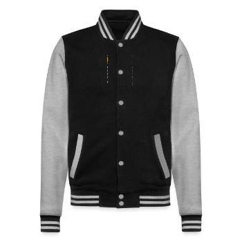 Call Boy Stundenlohn - College-Sweatjacke - Schwarz/Grau meliert - Vorne - Nik (191cm) & Marisol (170cm)